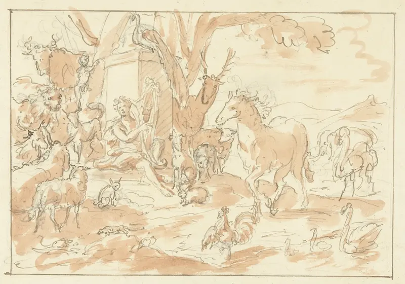 Orpheus en de dieren Wall Art by Elias van Nijmegen - High-Resolution Digital Print