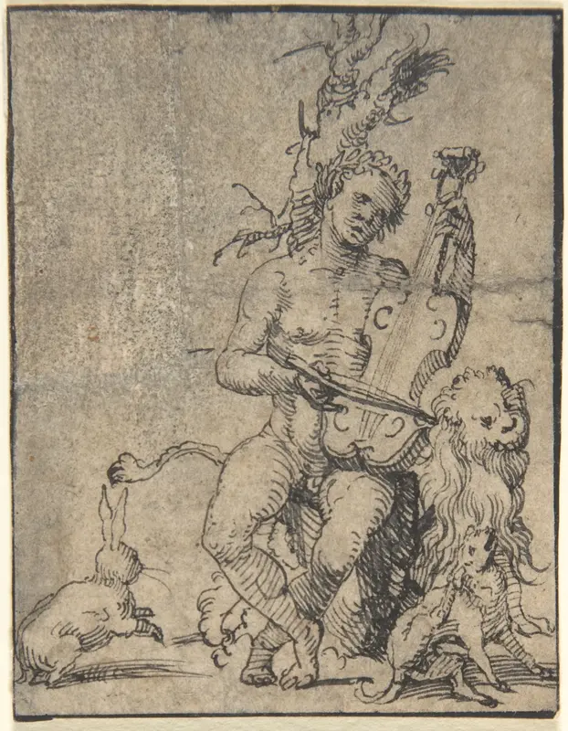 Orpheus Playing to the Animals Wall Art by Anonymous, German, 16th century - High-Resolution Digital Print