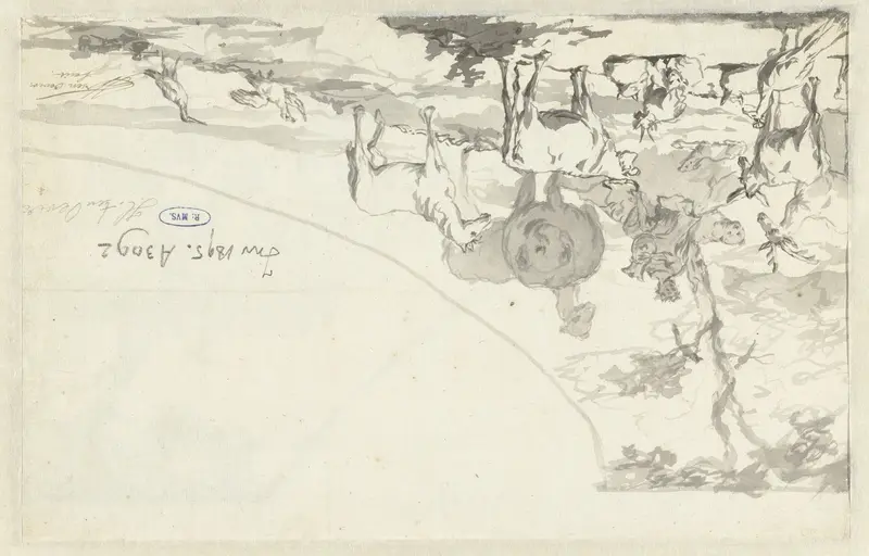 Orpheus te midden der dieren musicerende Wall Art by Hendrick ten Oever - High-Resolution Digital Print