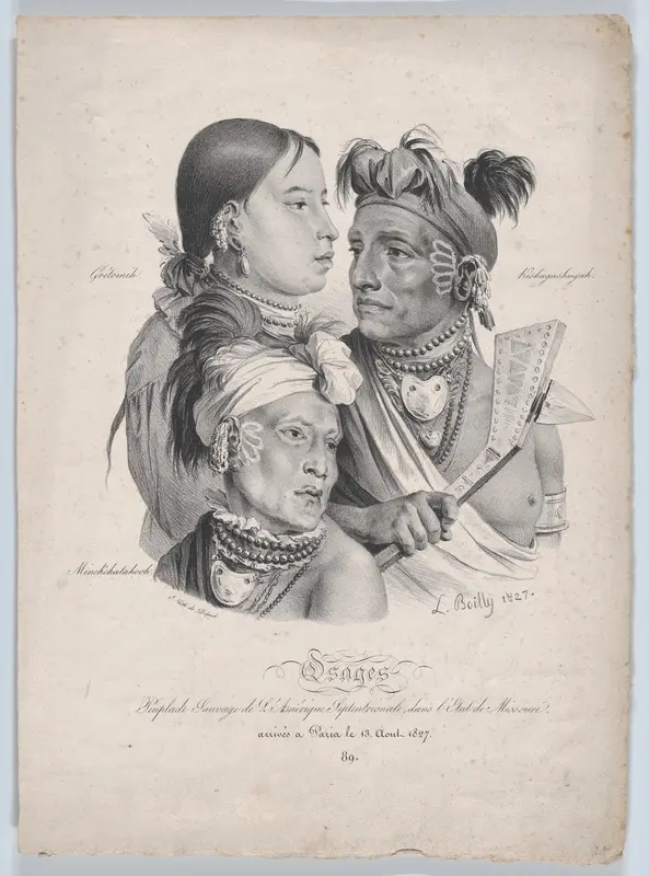 Osages: peuplade sauvage de l'Amérique Septentrionale dans l’Etat de Missouri [Osages: Native Tribes of North America, in the State of Missouri] Wall Art by Louis Léopold Boilly - High-Resolution Digital Print