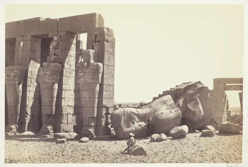 Osiride Pillars and Great Fallen Colossus Wall Art by Francis Frith - High-Resolution Digital Print