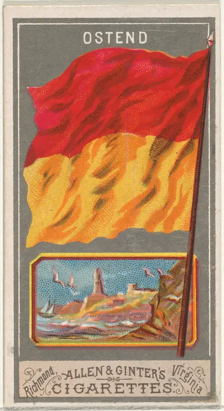 Ostend, from the City Flags series (N6) for Allen & Ginter Cigarettes Brands Wall Art by Allen & Ginter - High-Resolution Digital Print