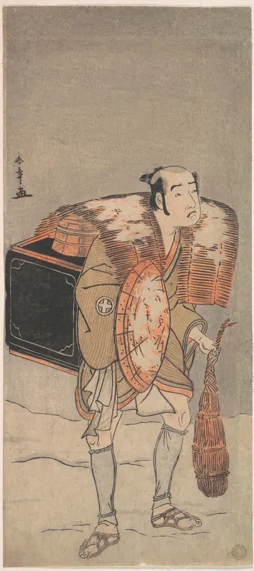 Otani Tomoemon (?) as a Peddler Trudging Through the Snow