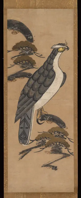 Ōtsu-e of Falcon on a Pine Tree