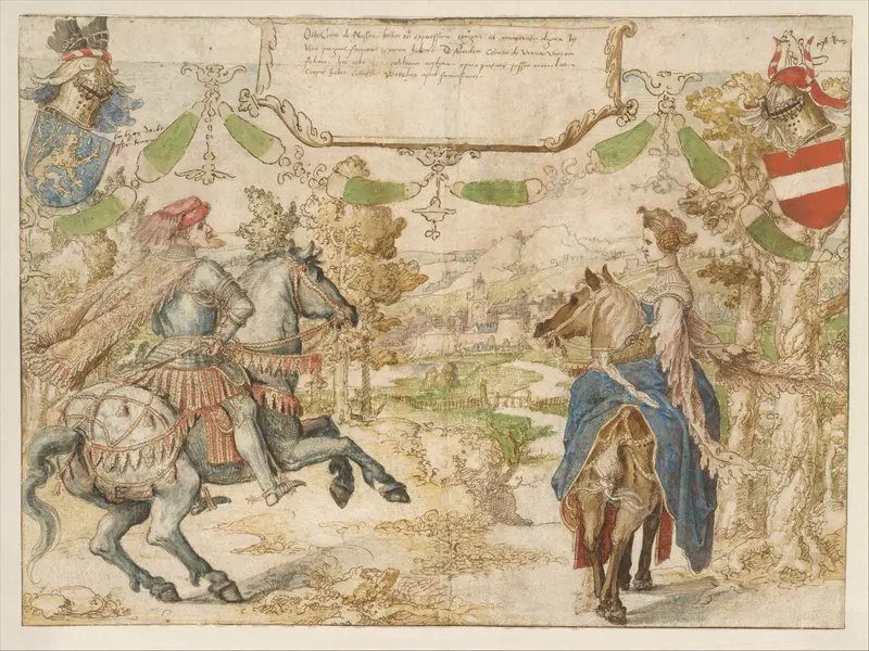 Otto, Count of Nassau and his Wife Adelheid van Vianen Wall Art by Bernard van Orley - High-Resolution Digital Print