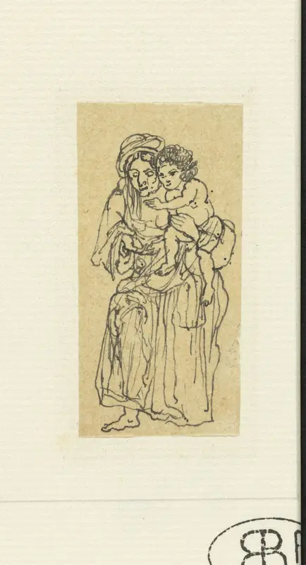 Oude bedelares met kind op de arm Wall Art by Rodolphe Bresdin - High-Resolution Digital Print