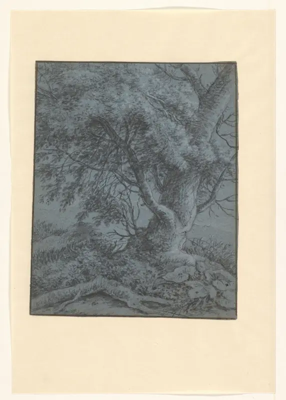 Oude boom op een heuvelrand Wall Art by Simon de Vlieger - High-Resolution Digital Print
