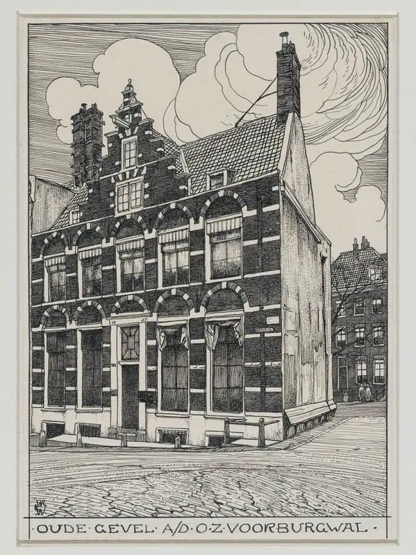 Oude gevel aan de Oudezijds Voorburgwal te Amsterdam Wall Art by Willem Wenckebach - High-Resolution Digital Print