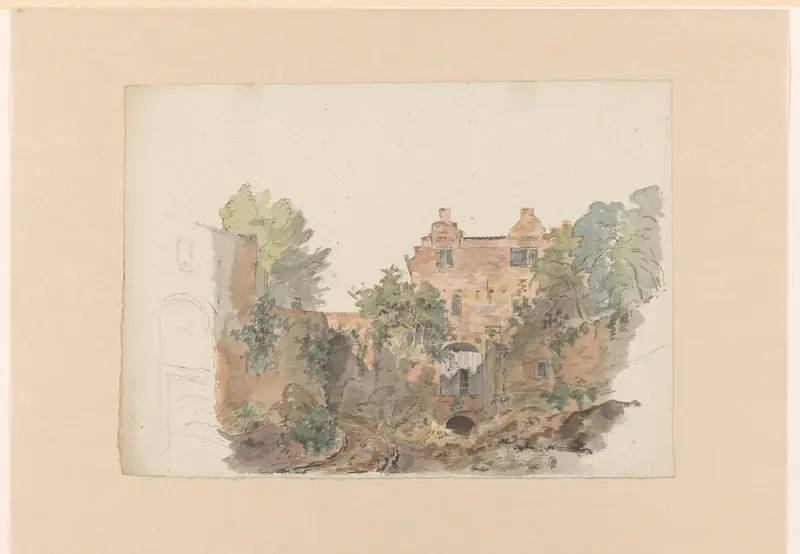 Oude huizen op een stadswal Wall Art by Bruno van Straaten (I) - High-Resolution Digital Print