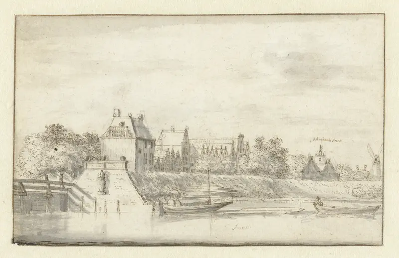 Oude jachthaven te Amsterdam, rechts de Sint Antoniespoort Wall Art by Jan Gabrielsz. Sonjé - High-Resolution Digital Print