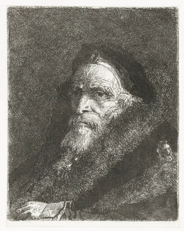 Oude man in bontmantel Wall Art by Giovanni Domenico Tiepolo - High-Resolution Digital Print