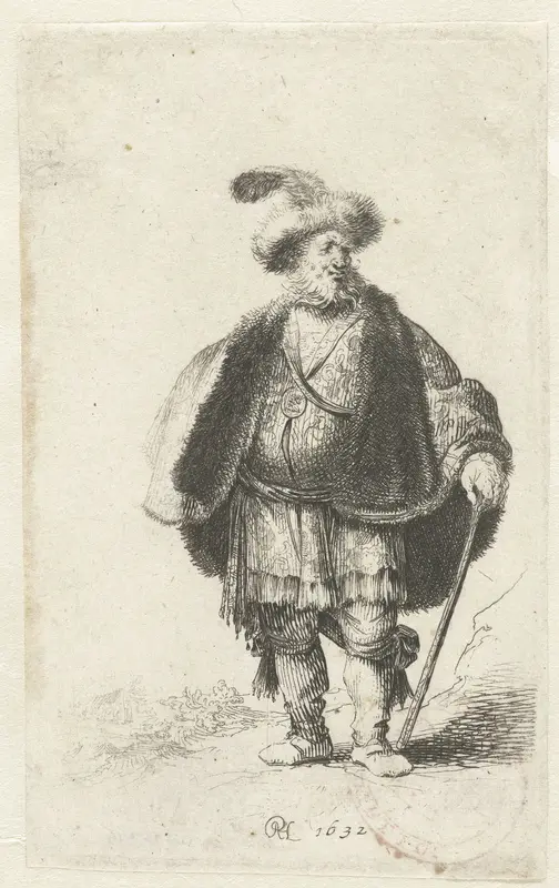 Oude man in Perzische kleding Wall Art by anonymous - High-Resolution Digital Print