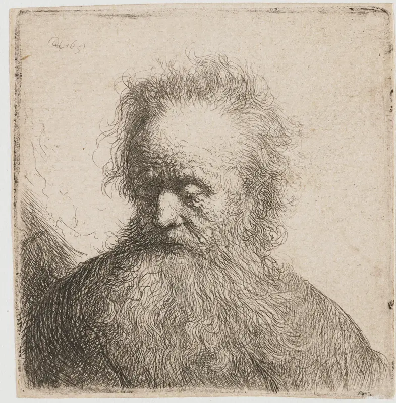 Oude man met lange baard: buste Wall Art by Unknown - High-Resolution Digital Print