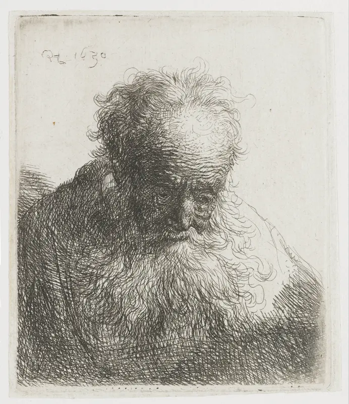 Oude man met lange baard, het hoofd naar voren: buste Wall Art by Unknown - High-Resolution Digital Print