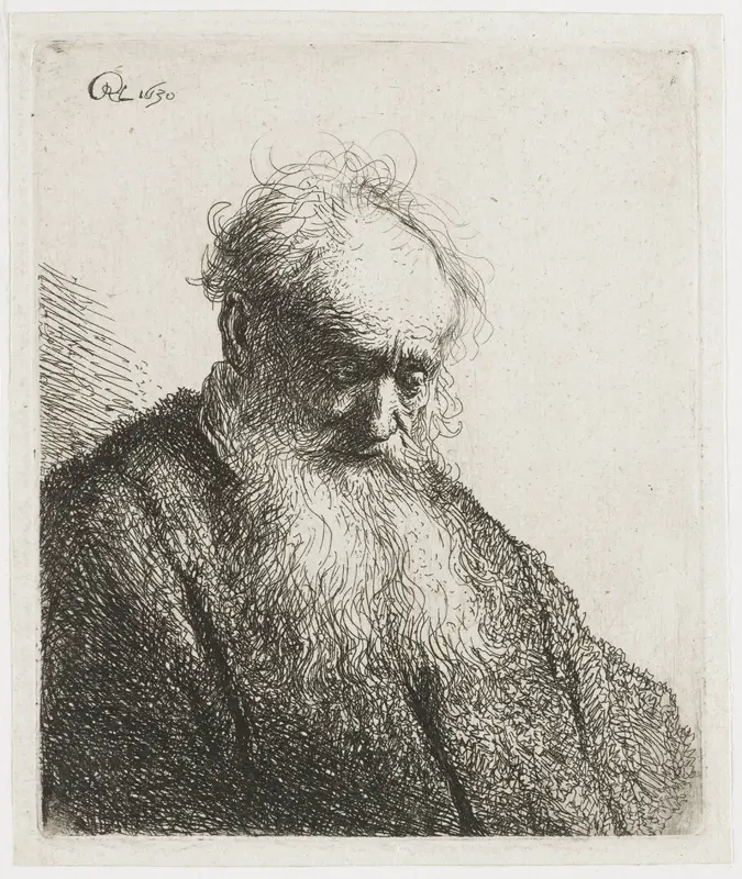 Oude man met lange baard Wall Art by Unknown - High-Resolution Digital Print