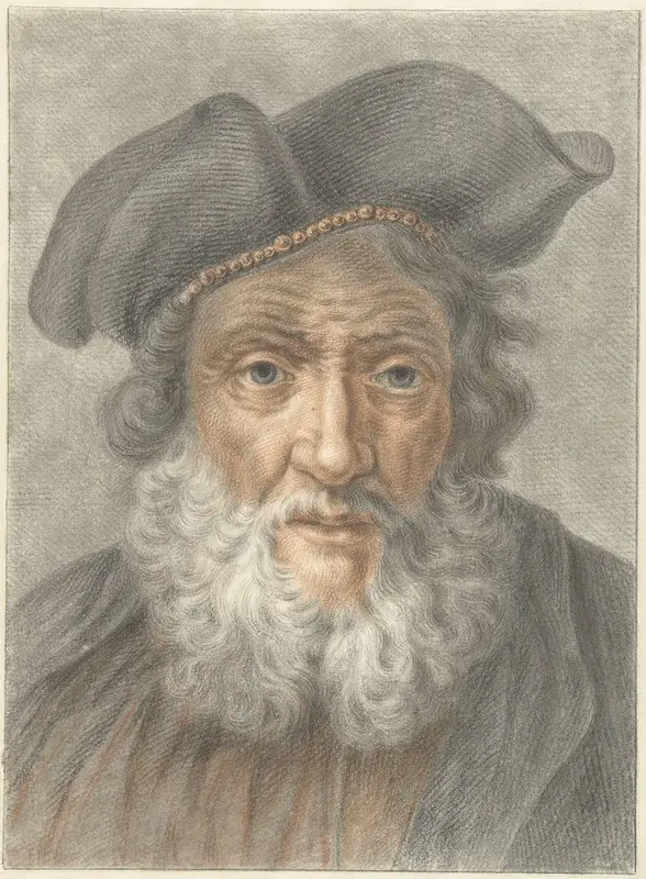 Oude man met muts Wall Art by Abraham Delfos - High-Resolution Digital Print