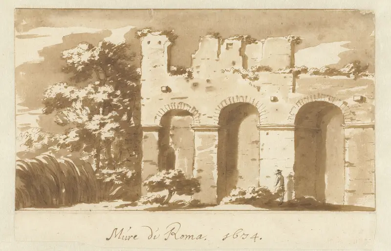 Oude muur te Rome Wall Art by Jacob van der Ulft - High-Resolution Digital Print