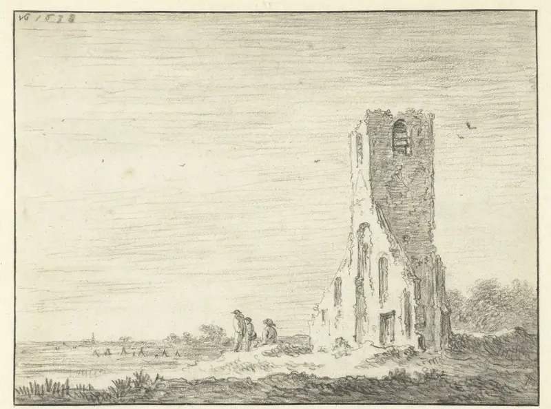 Oude ruïne van een vierkante kerktoren Wall Art by Jan van Goyen - High-Resolution Digital Print