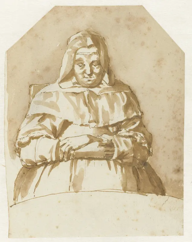 Oude vrouw slapend op haar stoel Wall Art by Constantijn Huygens (II) - High-Resolution Digital Print