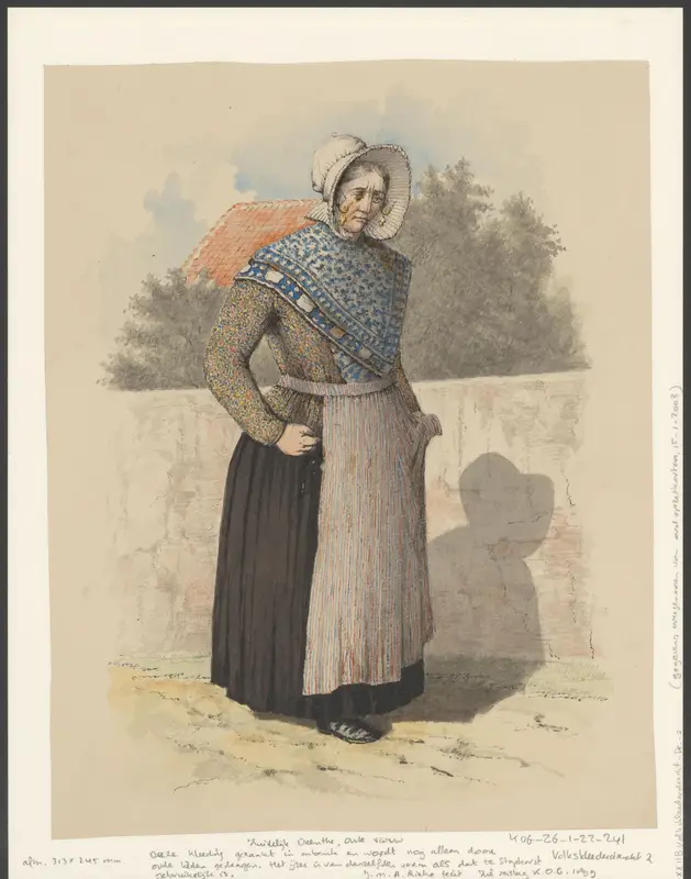 Oude vrouw uit het zuiden van Drenthe Wall Art by Johan Martinus Anthon Rieke - High-Resolution Digital Print