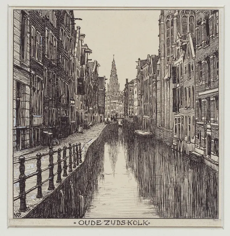 Oude Zijds Kolk te Amsterdam Wall Art by Willem Wenckebach - High-Resolution Digital Print