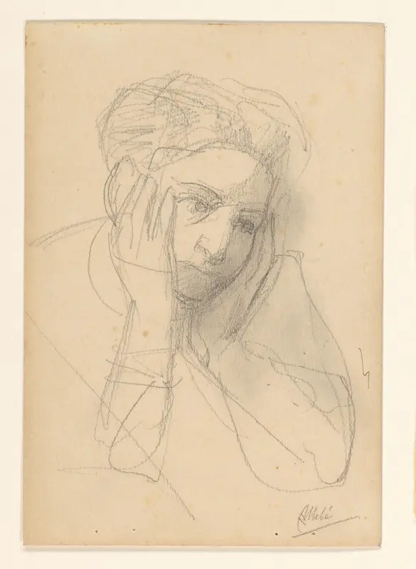 Oude zittende vrouw Wall Art by August Allebé - High-Resolution Digital Print