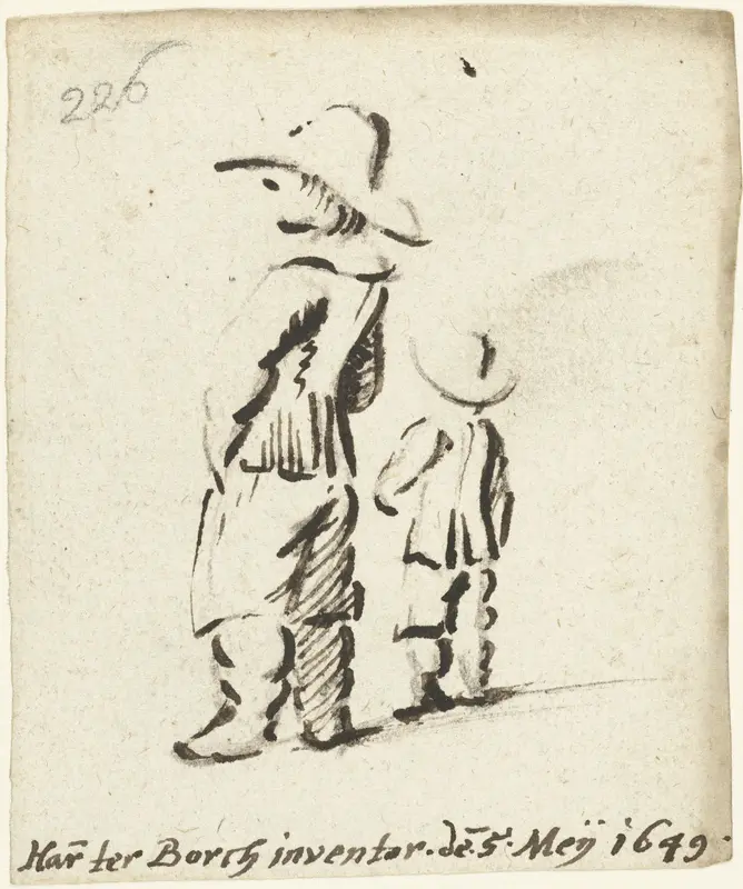 Oudere jongen staand naast jongere jongen Wall Art by Unknown - High-Resolution Digital Print