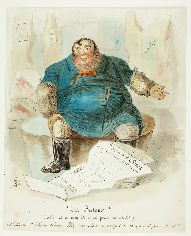 Our Butcher Wall Art by John Leech - High-Resolution Digital Print