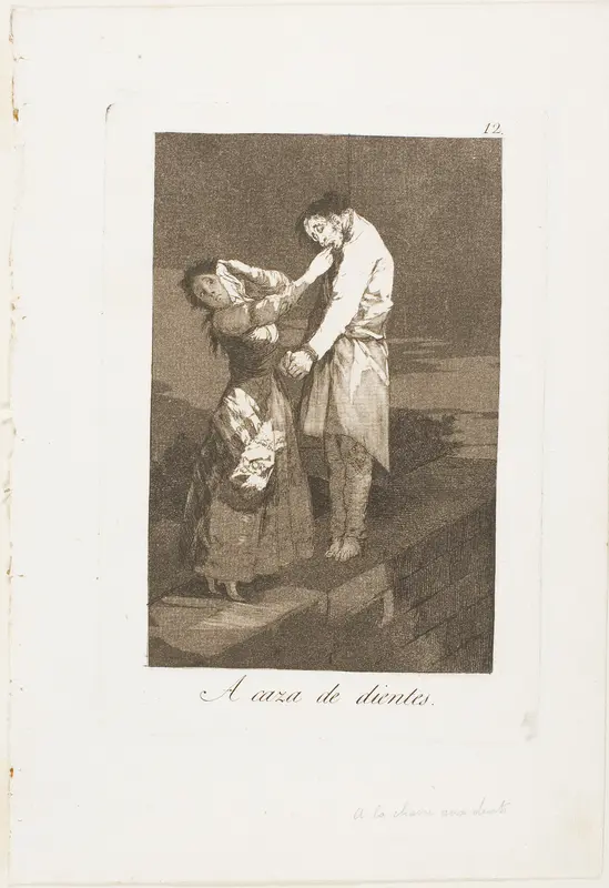 Out Hunting for Teeth, plate twelve from Los Caprichos