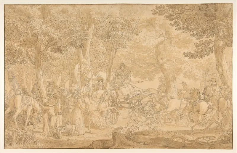 Outing in a Wood Wall Art by Jean Michel Moreau le Jeune - High-Resolution Digital Print