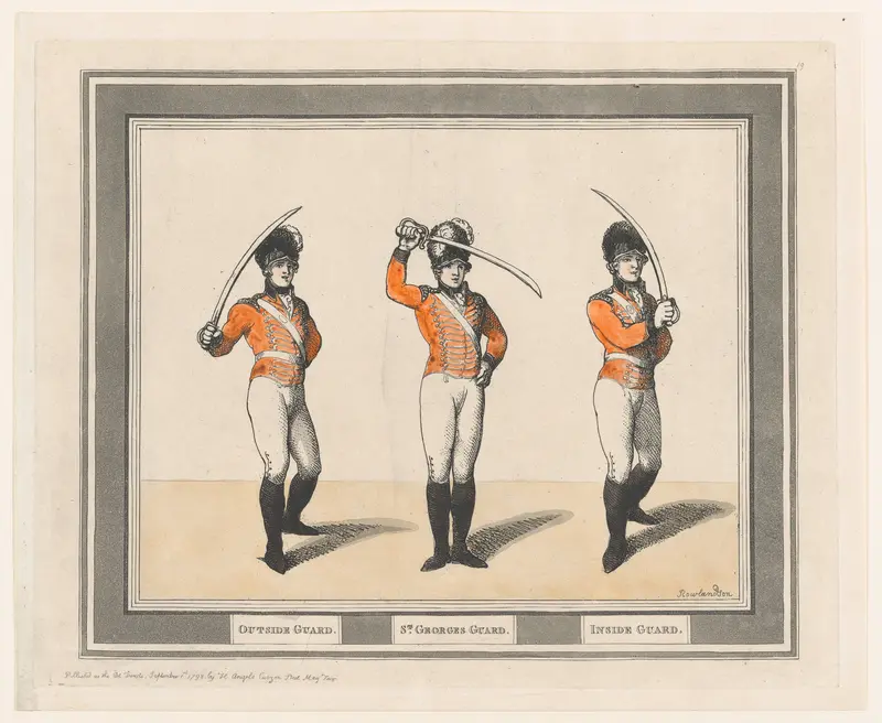 Outside Guard, St. Georges Guard, Inside Guard Wall Art by Thomas Rowlandson - High-Resolution Digital Print