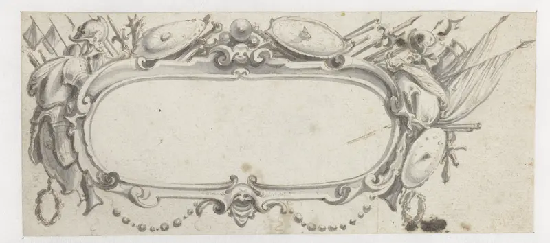 Ovale cartouche omringd met wapentuig Wall Art by Pieter Jansz - High-Resolution Digital Print