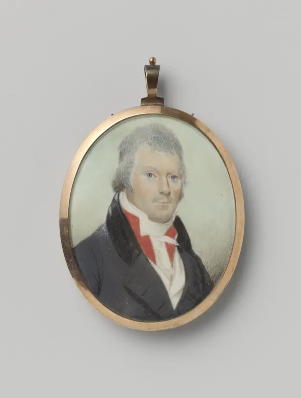 Ovalen portretminiatuur van Mattheus Sigismundis Schuster (1757-1826) Wall Art by Unknown - High-Resolution Digital Print