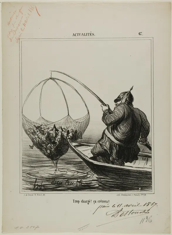 “Overloaded! It is going to burst!,” plate 67 from Actualités