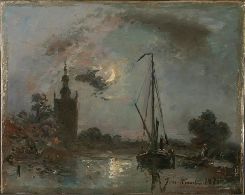 Overschie bij maneschijn Wall Art by Johan Barthold Jongkind - High-Resolution Digital Print