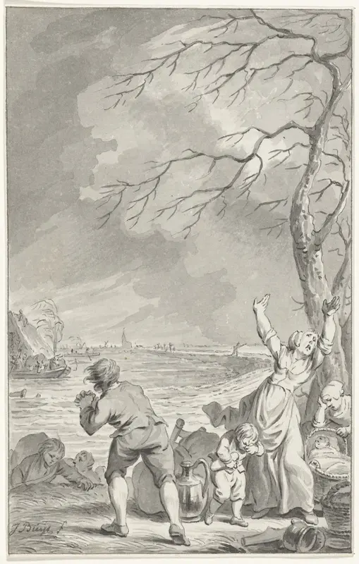 Overstroming van de Rijndijk in Gelderland, 1770 Wall Art by Unknown - High-Resolution Digital Print
