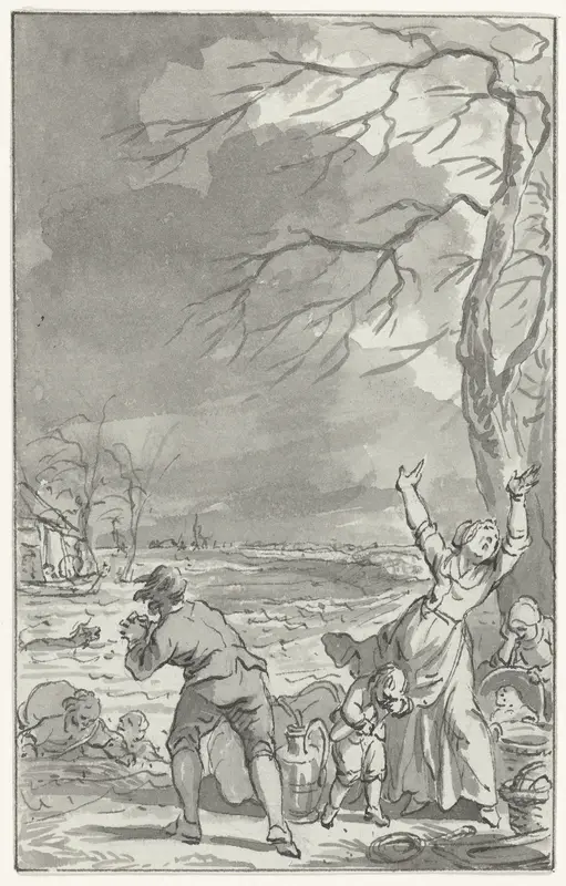 Overstroming van de Rijndijk in Gelderland, 1770 Wall Art by Jacobus Buys - High-Resolution Digital Print