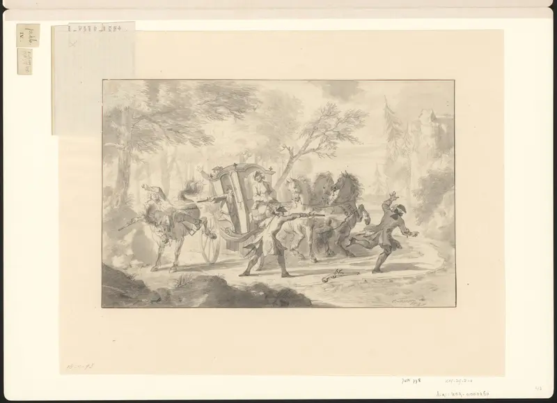 Overval op een reiskoets Wall Art by Unknown - High-Resolution Digital Print