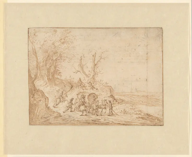 Overval op een reiskoets Wall Art by Nicolaes van Lijnhoven - High-Resolution Digital Print