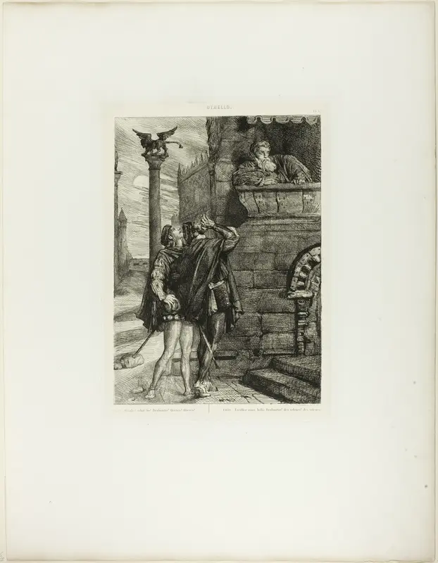 Owake! What Ho! Brabantio!plate 1 (act 1, scene 1) from Othello Wall Art by Théodore Chassériau - High-Resolution Digital Print