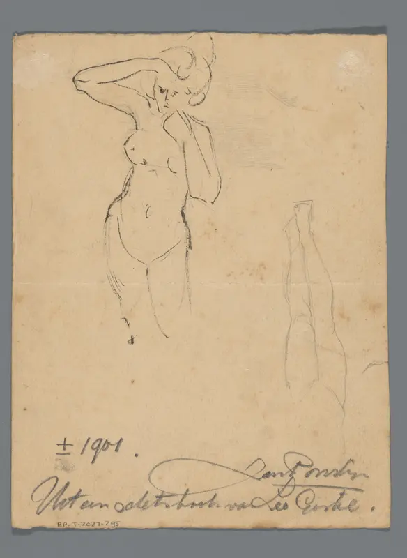 Paar benen en ontbloot bovenlichaam van een vrouw Wall Art by Leo Gestel - High-Resolution Digital Print