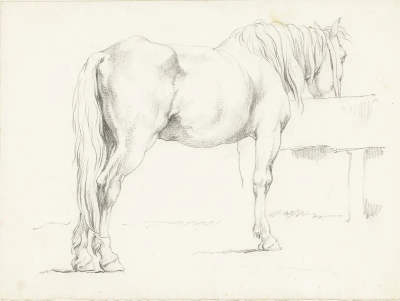 Paard bij een drinkbak Wall Art by Hendrik Voogd - High-Resolution Digital Print