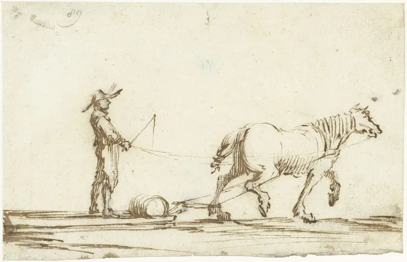 Paard dat een slee trekt Wall Art by Gerard ter Borch (II) - High-Resolution Digital Print