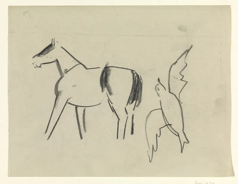 Paard en vogel Wall Art by Leo Gestel - High-Resolution Digital Print