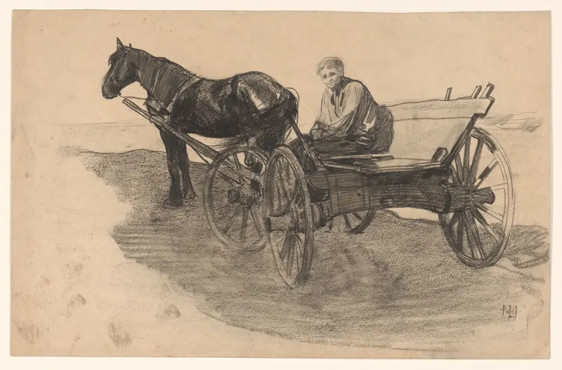 Paard en wagen met iemand erin Wall Art by Pieter de Josselin de Jong - High-Resolution Digital Print
