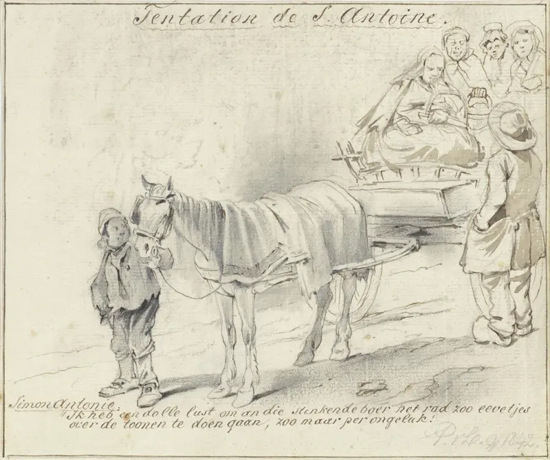 Paard en wagen met passagiers Wall Art by Pieter van Loon - High-Resolution Digital Print