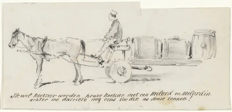 Paard en wagen met voerman Wall Art by Pieter van Loon - High-Resolution Digital Print