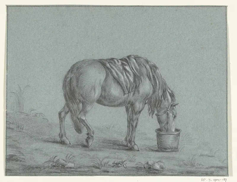 Paard etend uit een bak, naar rechts Wall Art by Jean Bernard - High-Resolution Digital Print