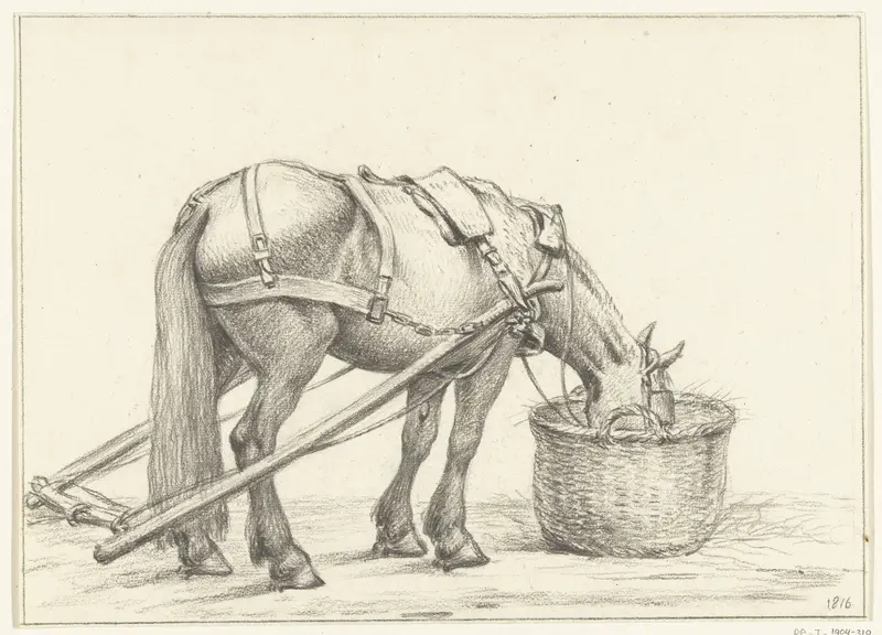 Paard etend uit een mand, naar rechts Wall Art by Jean Bernard - High-Resolution Digital Print