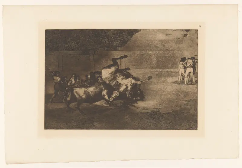 Paard omver gegooid door een stier Wall Art by Eugène Loizelet - High-Resolution Digital Print